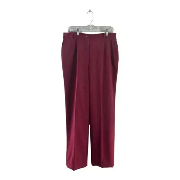 Appleseed's Pants - Appleseed's Womens Chino Pants‎ Red High Rise Pleated Pocket Stretch Size 12